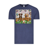 Vintage Denim Easter Dog Vintage Tee - CowhideDigitalArt
