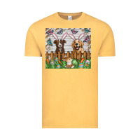 Vintage Mustard Easter Dog Vintage Tee - CowhideDigitalArt