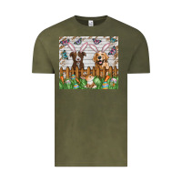 Vintage Olive Easter Dog Vintage Tee - CowhideDigitalArt