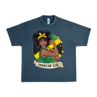 Midnight Navy jamaican black woman t shirt jamaica afro girl pride Urban Heavy Tee - linhVisuals