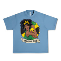 Pebble Blue jamaican black woman t shirt jamaica afro girl pride Urban Heavy Tee - linhVisuals