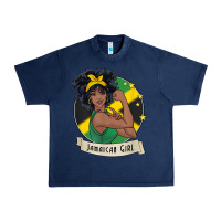 Navy jamaican black woman t shirt jamaica afro girl pride Urban Heavy Tee - linhVisuals