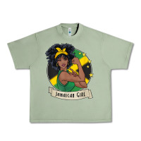 Oil Green jamaican black woman t shirt jamaica afro girl pride Urban Heavy Tee - linhVisuals