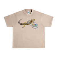 French Oak leopard gecko playing video game lizard & reptiles gamers t shirt Urban Heavy Tee - linhVisuals