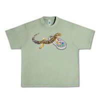 Oil Green leopard gecko playing video game lizard & reptiles gamers t shirt Urban Heavy Tee - linhVisuals