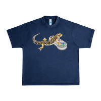 Navy leopard gecko playing video game lizard & reptiles gamers t shirt Urban Heavy Tee - linhVisuals