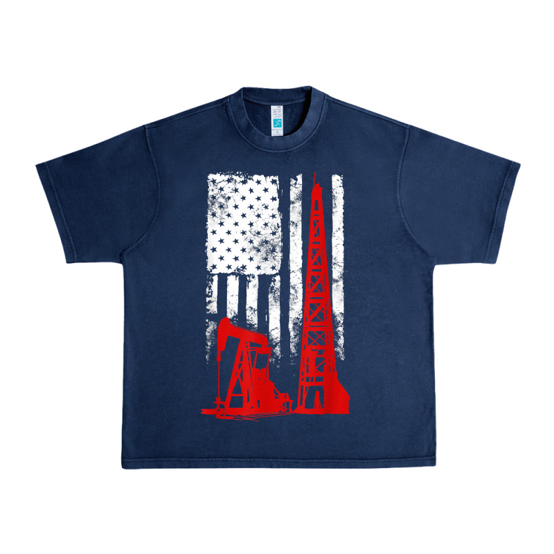 Oilfield Shirt   Us Flag Oil Rig Shirt Urban Heavy Tee by linhVisuals | Teevron