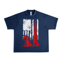 Navy oilfield shirt   us flag oil rig shirt Urban Heavy Tee - linhVisuals