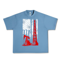 Pebble Blue oilfield shirt   us flag oil rig shirt Urban Heavy Tee - linhVisuals