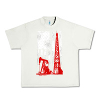 Pistachio oilfield shirt   us flag oil rig shirt Urban Heavy Tee - linhVisuals