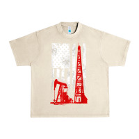 Sandshell oilfield shirt   us flag oil rig shirt Urban Heavy Tee - linhVisuals