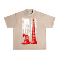 French Oak oilfield shirt   us flag oil rig shirt Urban Heavy Tee - linhVisuals