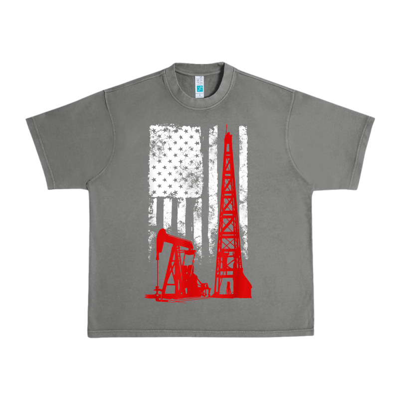 Oilfield Shirt   Us Flag Oil Rig Shirt Urban Heavy Tee by linhVisuals | Teevron