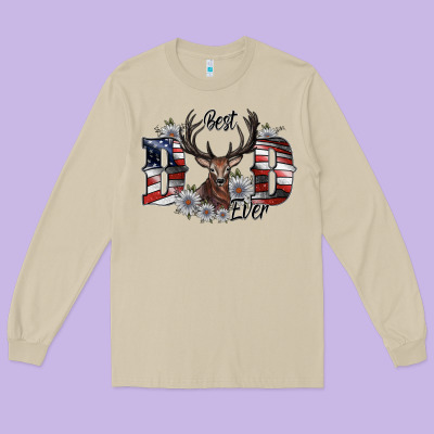 Best Dad Ever Long Sleeve Tee Designed By Sublimationcraftshop