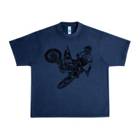Navy Eli Tomac Jump Illustration Urban Heavy Tee - linhVisuals