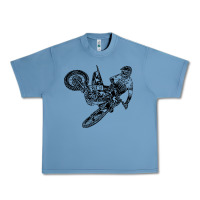 Pebble Blue Eli Tomac Jump Illustration Urban Heavy Tee - linhVisuals