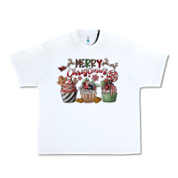 White Merry Christmas Urban Heavy Tee - CowhideDigitalArt