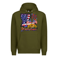Army Green 4th of july  louisiana map Premium Hoodie - BarkalooDesign