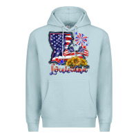 Blue Mist 4th of july  louisiana map Premium Hoodie - BarkalooDesign