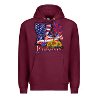 Burgundy 4th of july  louisiana map Premium Hoodie - BarkalooDesign