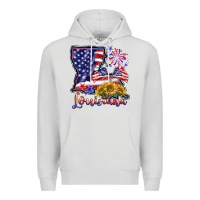 Dove Grey 4th of july  louisiana map Premium Hoodie - BarkalooDesign