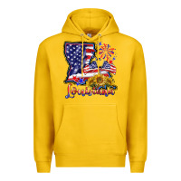 Lemon 4th of july  louisiana map Premium Hoodie - BarkalooDesign