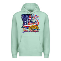 Seafoam 4th of july  louisiana map Premium Hoodie - BarkalooDesign