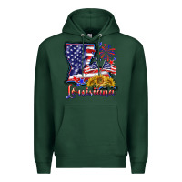 Sports Green 4th of july  louisiana map Premium Hoodie - BarkalooDesign