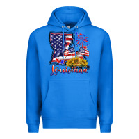 True Royal 4th of july  louisiana map Premium Hoodie - BarkalooDesign