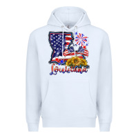 White 4th of july  louisiana map Premium Hoodie - BarkalooDesign