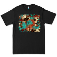 Black aztec turquoise glitter cowhide  tooled leather ba Premium Tee - FaDigitalArtStudio