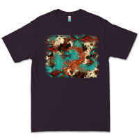 Plum aztec turquoise glitter cowhide  tooled leather ba Premium Tee - FaDigitalArtStudio
