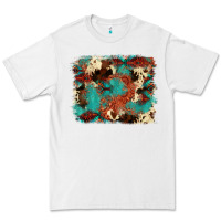 White aztec turquoise glitter cowhide  tooled leather ba Premium Tee - FaDigitalArtStudio