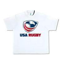 White usa rugby Urban Heavy Tee - linhVisuals