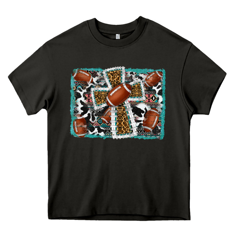 Football Cross Aztec Leopard Background Heavy Core Tee by RanaPortraitStore | Teevron