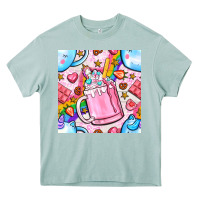 Arona unicorn coffe cup and star with rainbow seamless pattern bbs Heavy Core Tee - BundleAndBundleShop