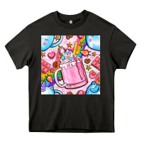Asphalt unicorn coffe cup and star with rainbow seamless pattern bbs Heavy Core Tee - BundleAndBundleShop