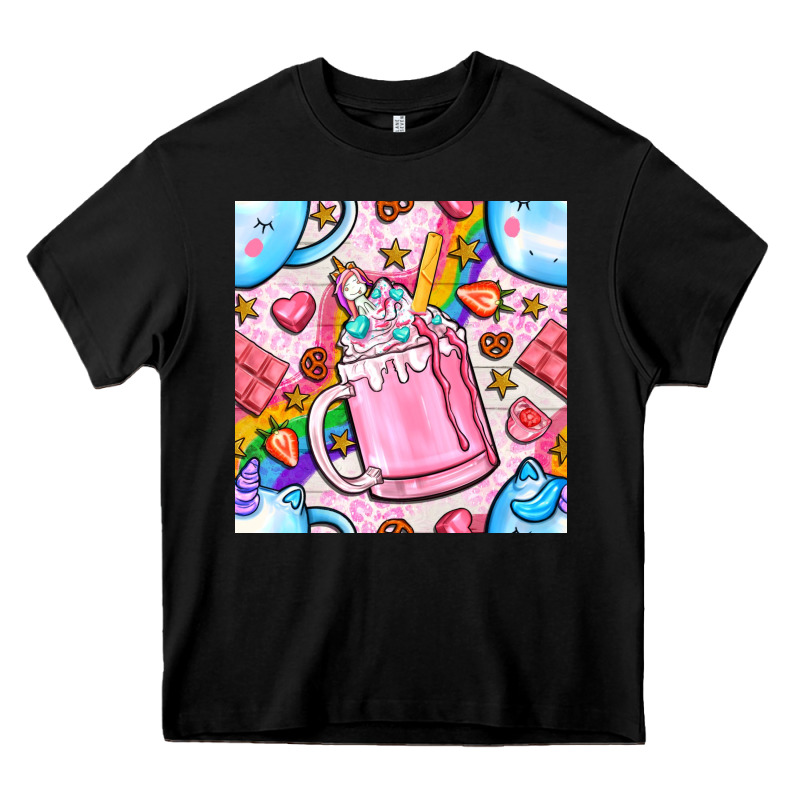 Unicorn Coffe Cup And Star With Rainbow Seamless Pattern Bbs Heavy Core Tee by BundleAndBundleShop | Teevron