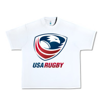 White usa rugby Urban Heavy Tee - linhVisuals