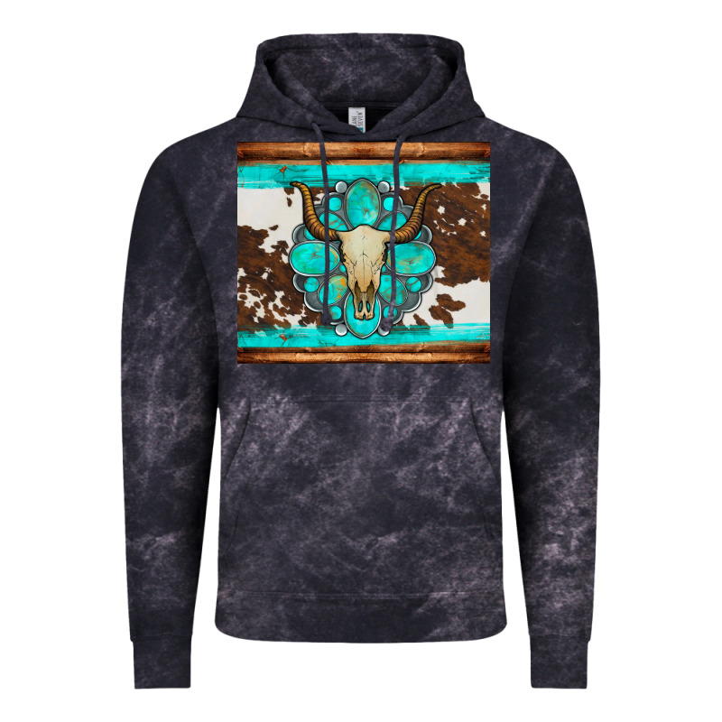 Bull Skull And Turquoise Cowhide Tumbler Vintage Hoodie by Artiststas | Teevron