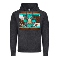 Vintage Black bull skull and turquoise cowhide tumbler Vintage Hoodie - Artiststas