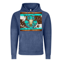 Vintage Denim bull skull and turquoise cowhide tumbler Vintage Hoodie - Artiststas
