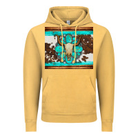 Vintage Mustard bull skull and turquoise cowhide tumbler Vintage Hoodie - Artiststas