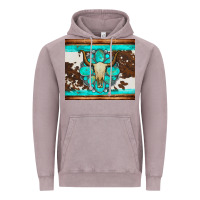 Vintage Zinc bull skull and turquoise cowhide tumbler Vintage Hoodie - Artiststas