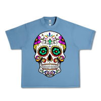 Pebble Blue sugar skull Urban Heavy Tee - linhVisuals
