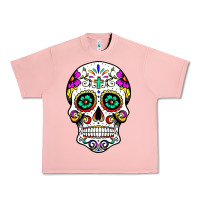 Salmon sugar skull Urban Heavy Tee - linhVisuals