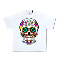 White sugar skull Urban Heavy Tee - linhVisuals
