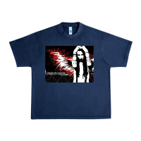 Navy Marilyns angel with scabbed wings Urban Heavy Tee - linhVisuals