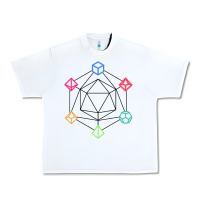 White minimal dnd Urban Heavy Tee - linhVisuals