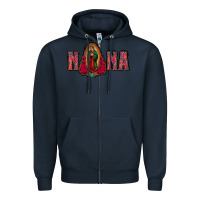 Navy Nana Lady Of Guadalupe Zipper Hoodie - Jasminsmagicworld